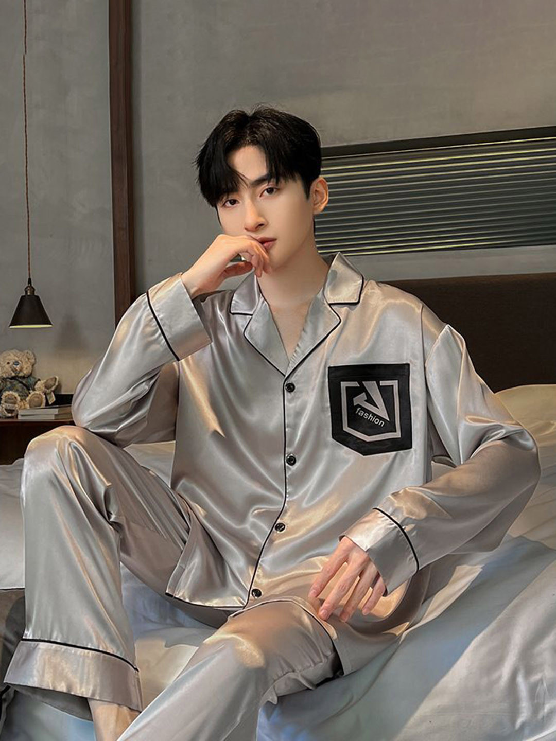 StyleCast Men Printed Shirt With Pyjama Night Suit