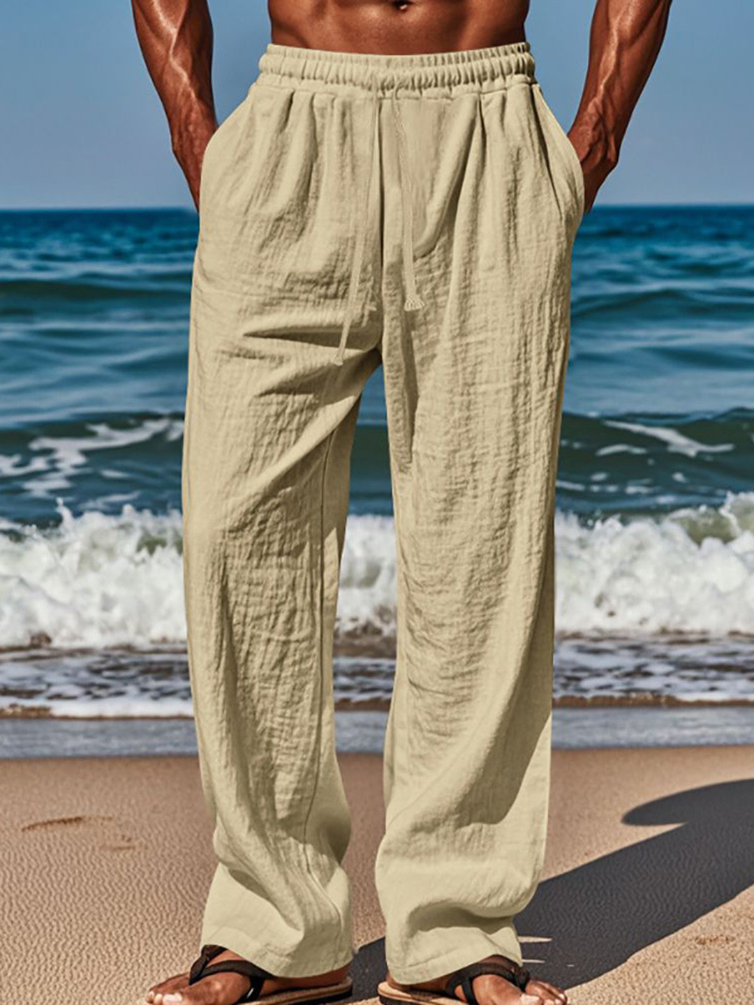 StyleCast x Revolte Men Loose Fit Easy Wash Pleated Chinos Trousers