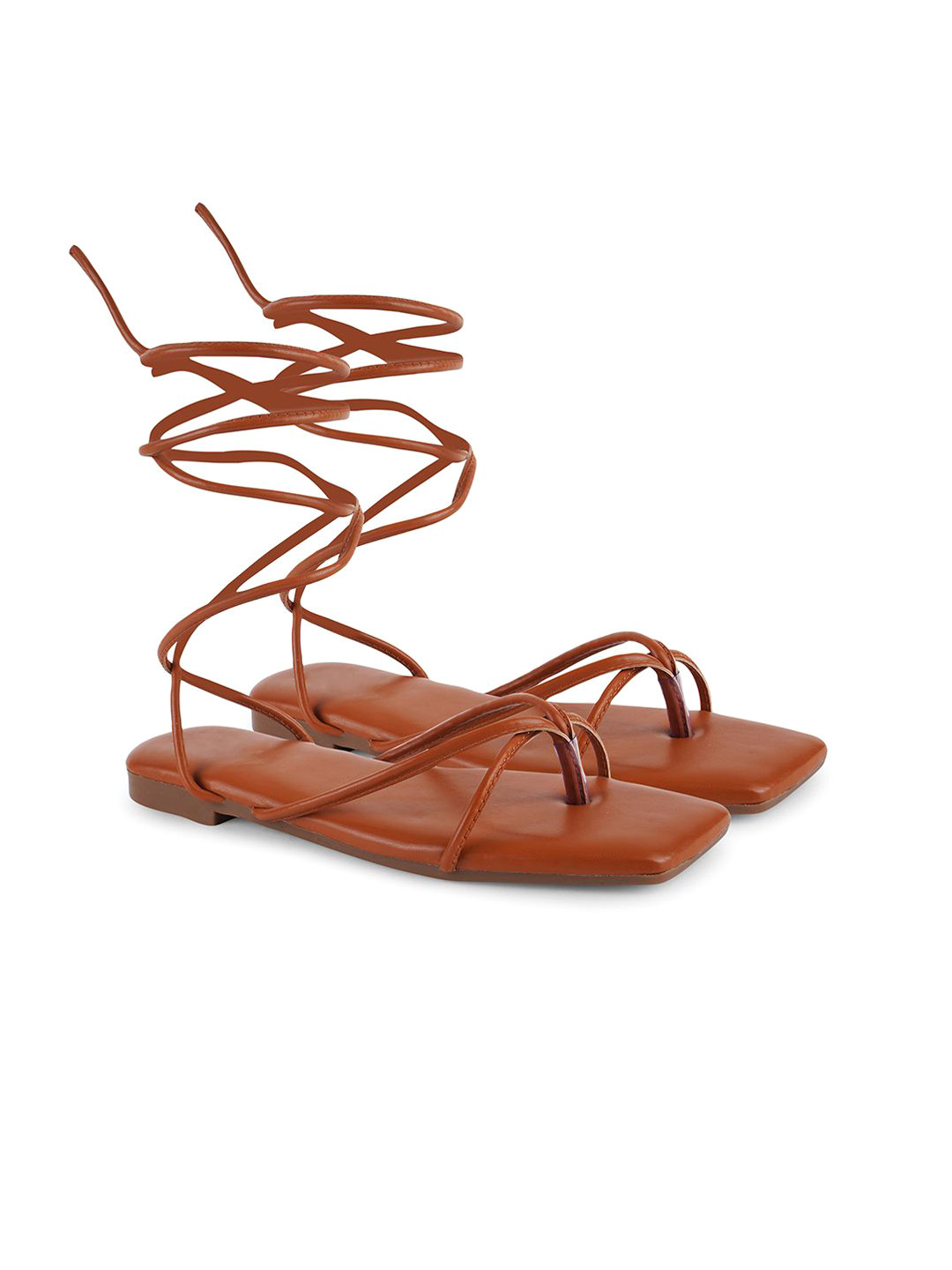 Froh Feet Women Lace-Ups Open Toe Gladiators Flats