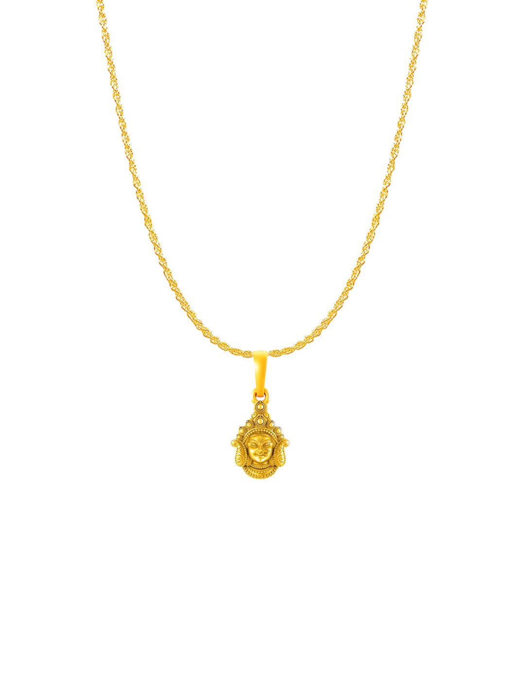 Metronaut 92.5 Silver 22KT Gold-Plated Quirky Durga Maa Pendant with Chain