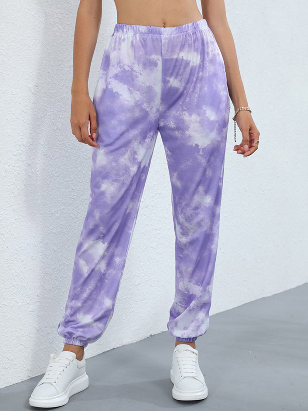 LULU & SKY Women Tie and Dyed High-Rise Joggers