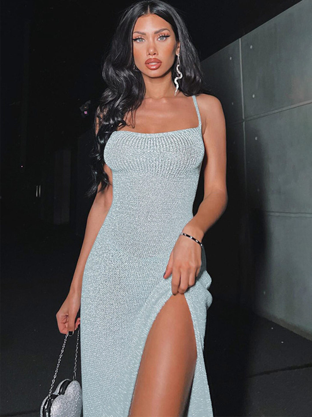 LULU & SKY Ribbed Bodycon Maxi Dress