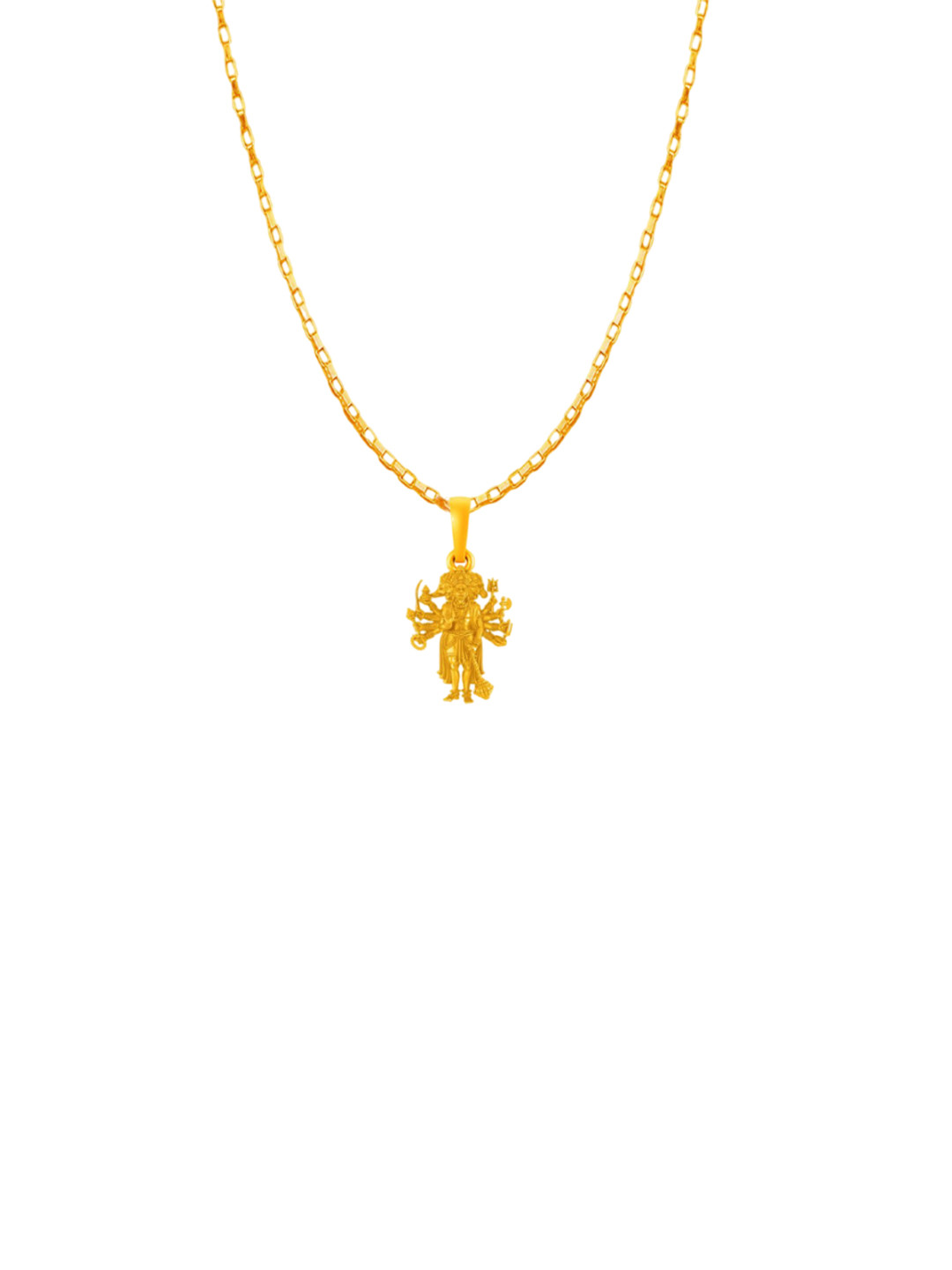 Metronaut 92.5 Silver 22KT Gold-Plated Contemporary Panchmukhi Hanuman Pendant with Chain