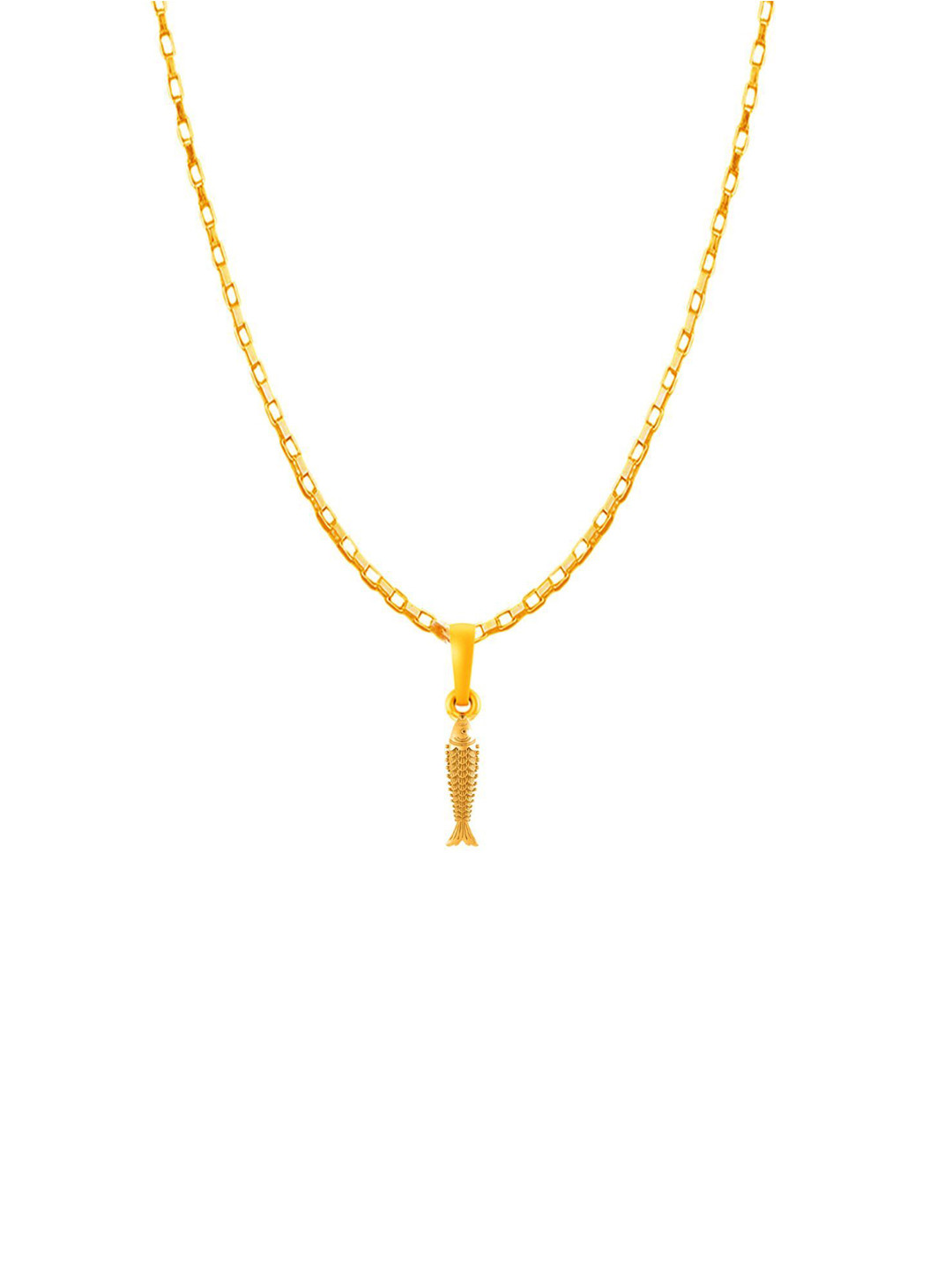 Metronaut 92.5 Sterling Silver 22KTGold-Plated Fish Pendant With Box Chain