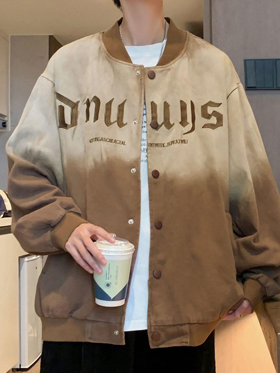 StyleCast x Revolte Men Tie and Dye Colourblocked Outdoor Tailored Jacket