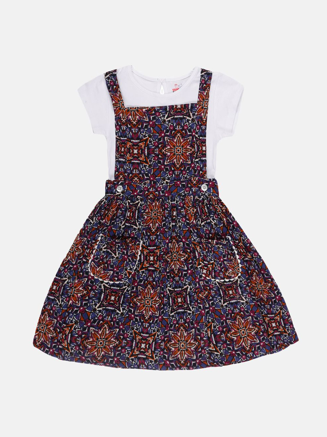 YOUNG BIRDS Girl Ethnic Motifs Print Fit & Flare Dress