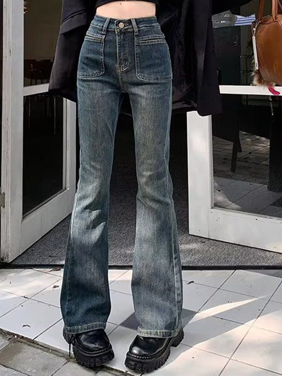 StyleCast Women Bootcut High-Rise Medium Fade Jeans