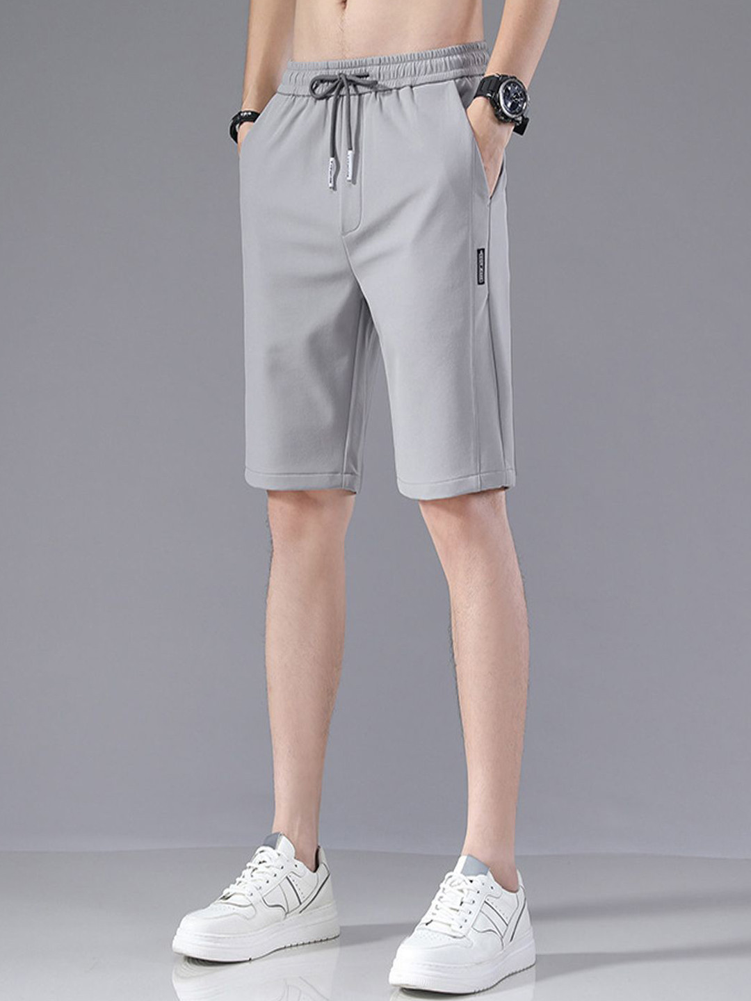StyleCast Men Solid Grey Mid-Rise Casual Shorts