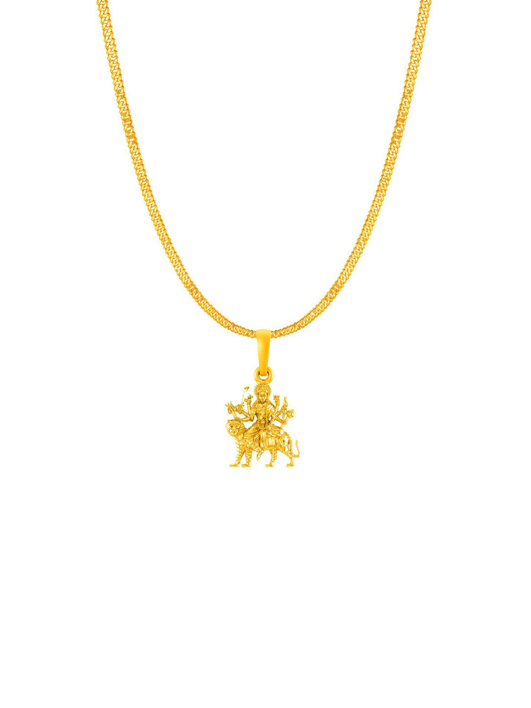 Metronaut 92.5 Silver 22KT Gold-Plated Quirky Durga maa Pendant with Chain