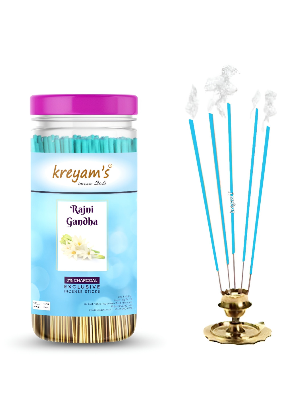 kreyam's Blue Rajni Gandha Incense Sticks