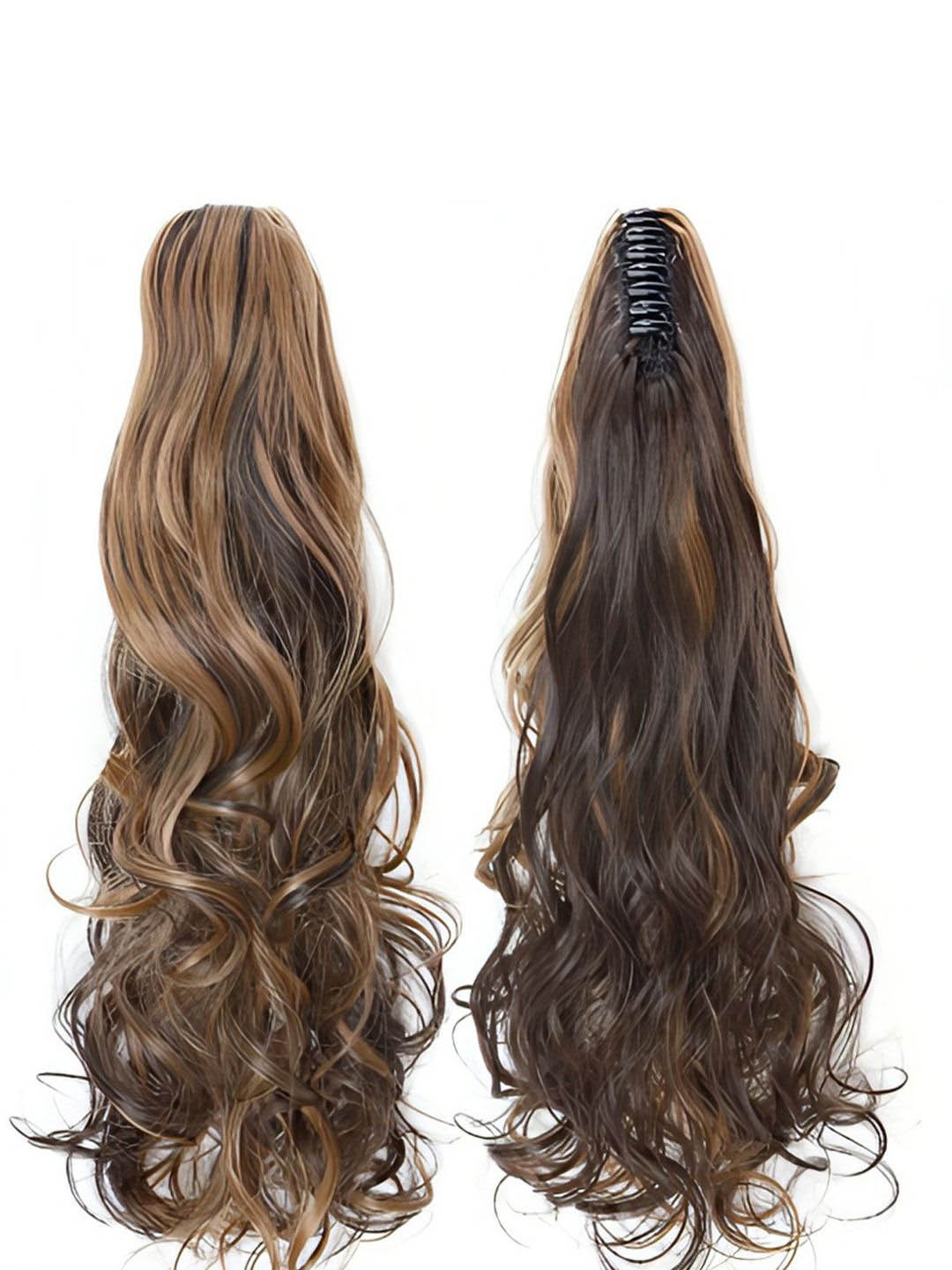 VIEWS Clip In Wavy Ponytail Lon Lasting Hair Extension- Highlighter- 20 Inches