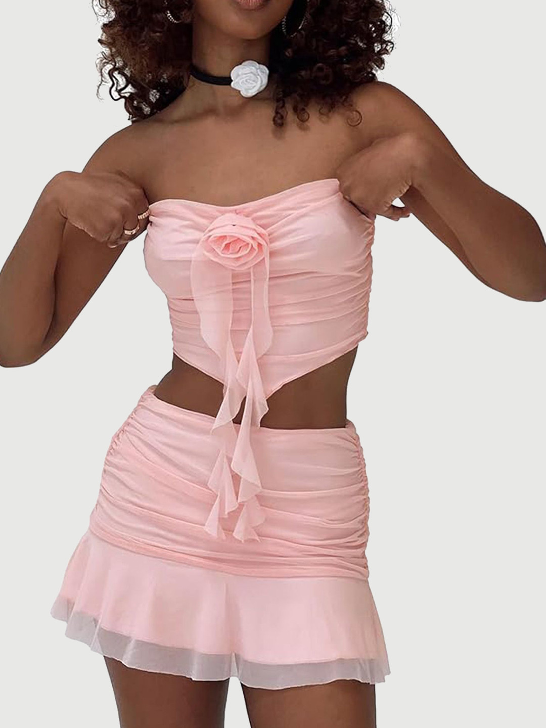 LULU & SKY Ruched Tube Top with Skirt