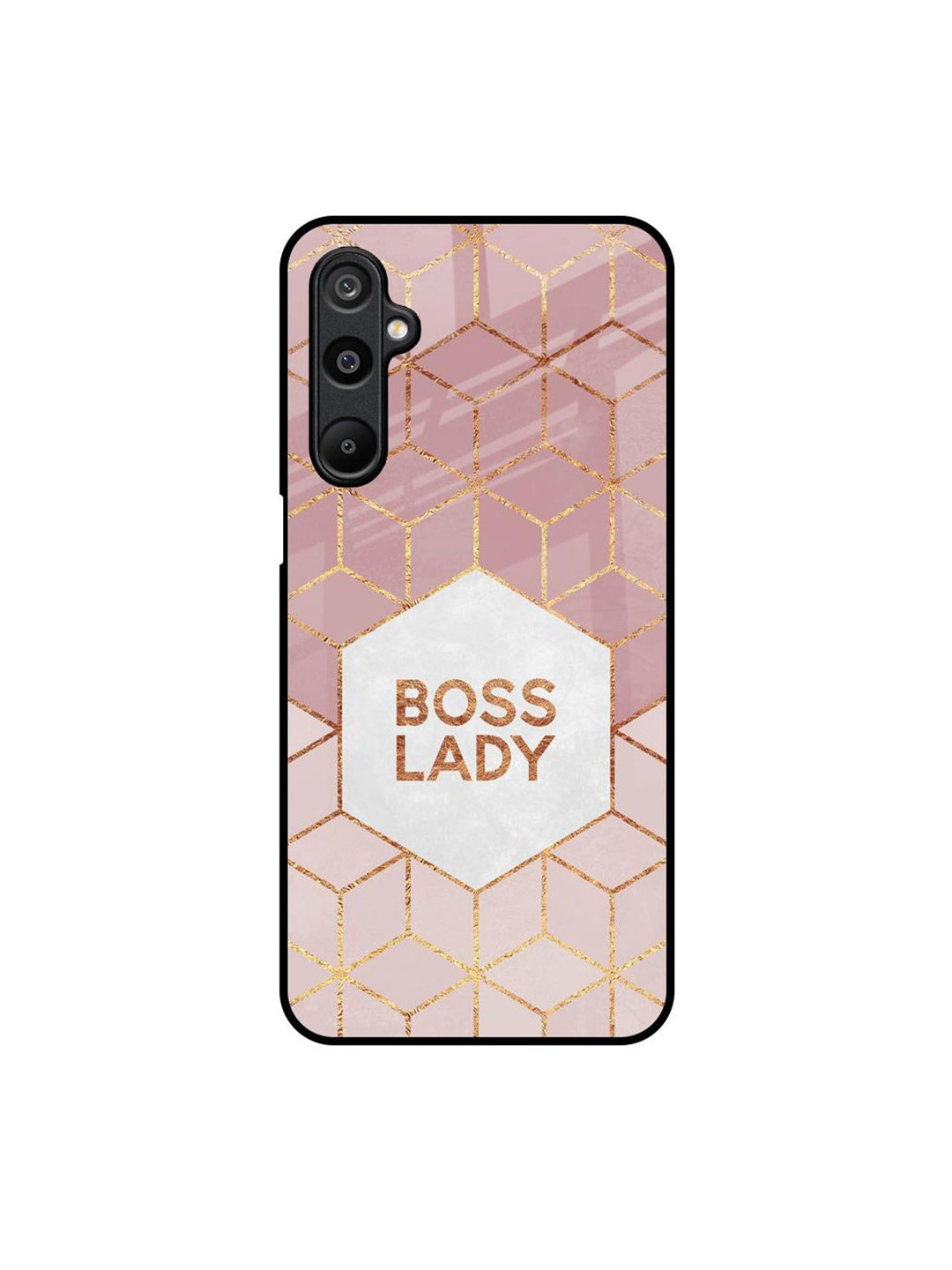 QRIOH Quirky Printed Samsung Galaxy M16 5G Boss Lady Glass Back Case Mobile Accessories