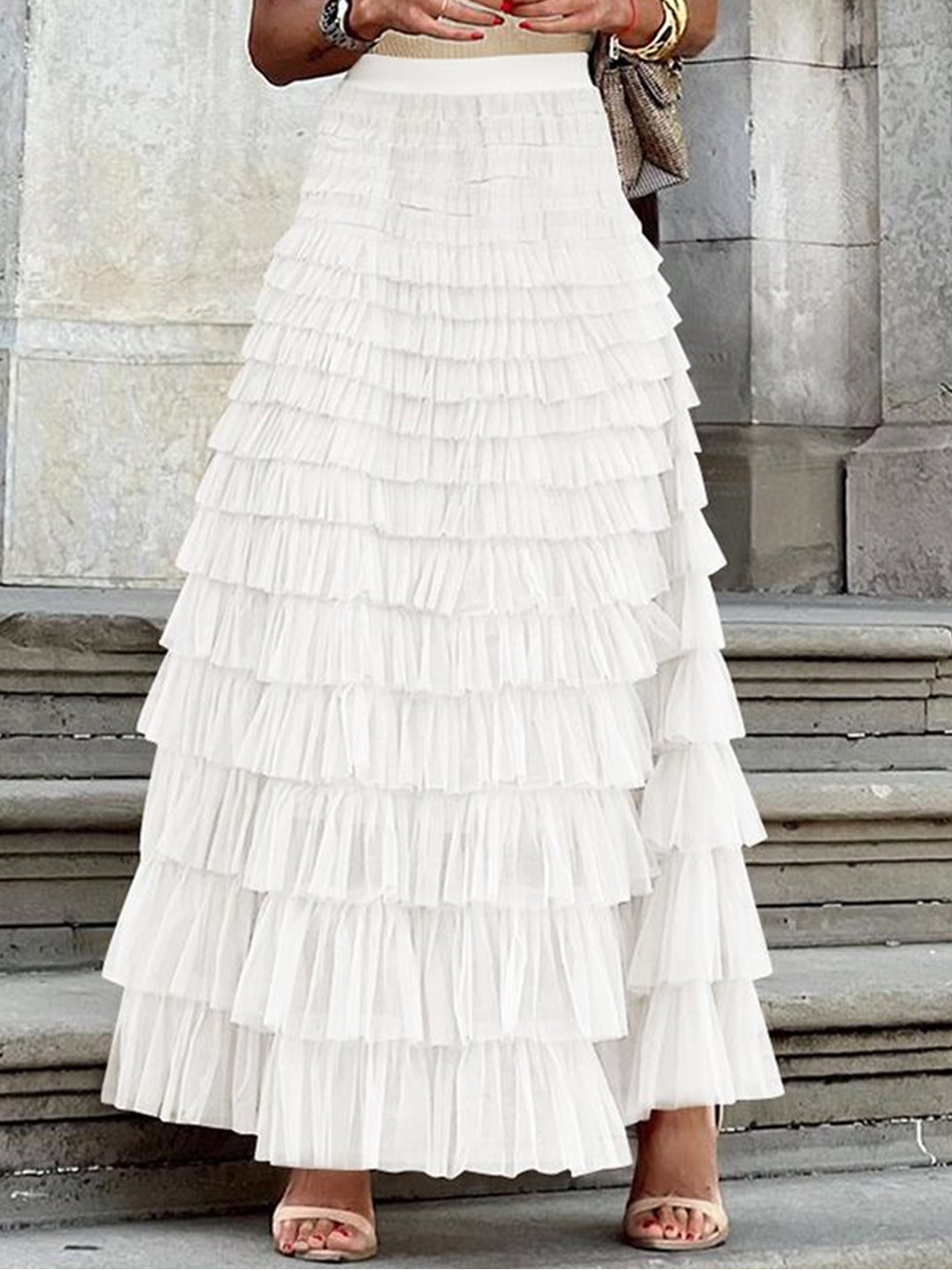 StyleCast Ruffle Tiered Maxi Fairy Long Skirts