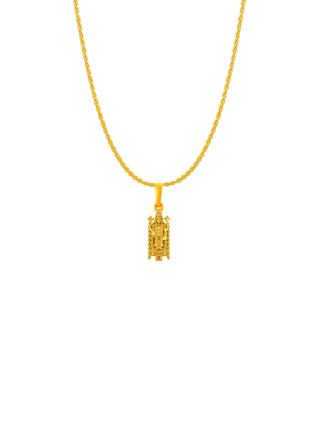 Metronaut Men 925 Silver 22KT Gold-Plated Bala Ji Pendant With Box Chain