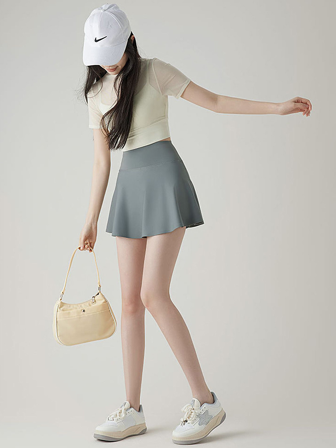 LULU & SKY Women Solid Flared A- Line Tennis Mini Skirt