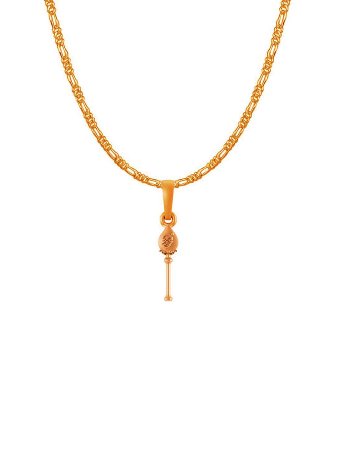 Metronaut 92.5 Silver 22KT Gold-Plated Contemporary Vel Pendant with Chain