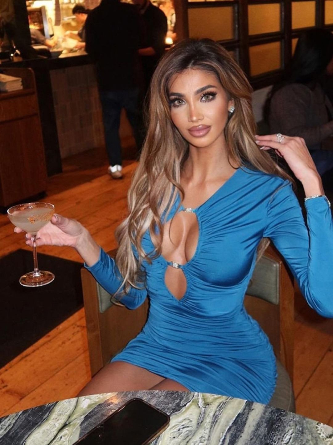 KPOP Adults-Women Solid Keyhole Neck Long Sleeves Bodycon Dress