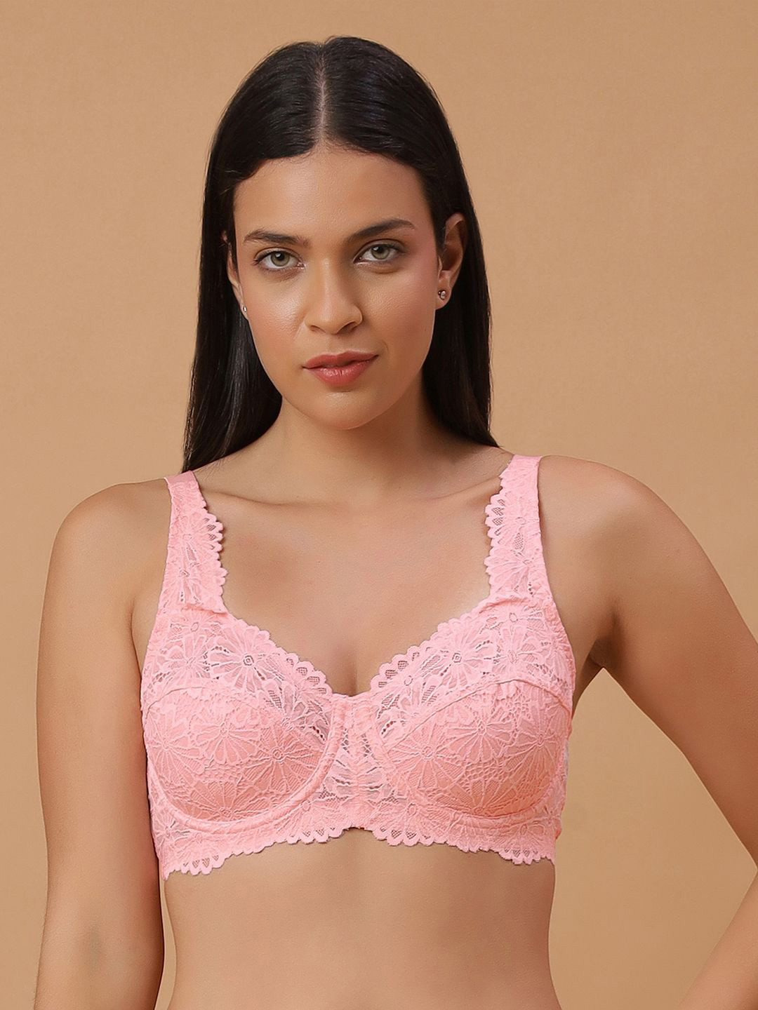 Soie Non Padded Full-Coverage Lacy Bra with Flexi Underwire
