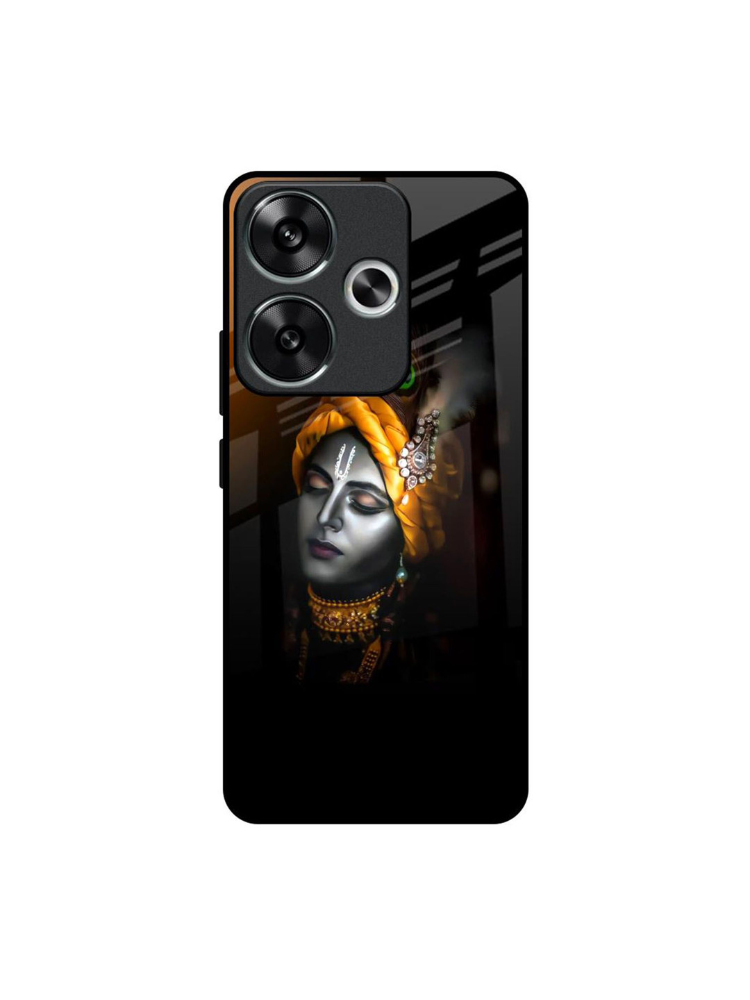 QRIOH Quirky Krishna Printed Poco F6 5G Glass Back Case