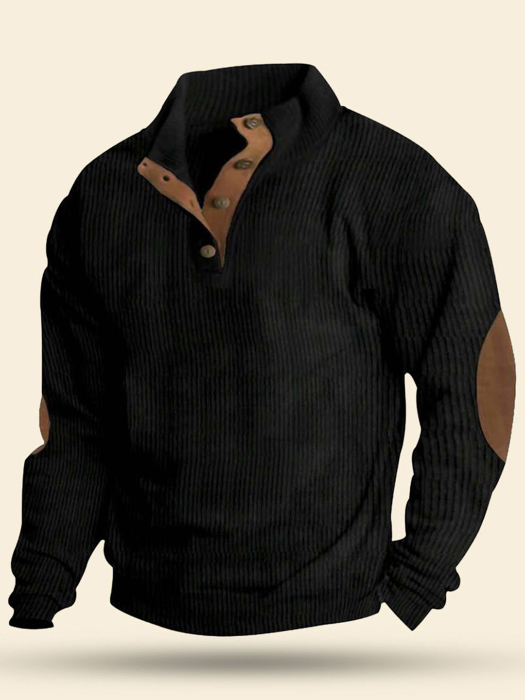 StyleCast Men Cotton High Neck Half Placket High Neck Pullover Sweatshirt