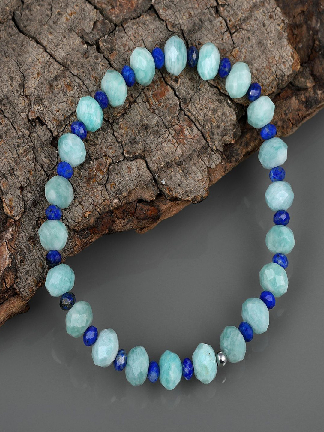 Nirvana Unisex Rhodium-Plated Sterling Silver Lapis Lazuli Handcrafted  Bracelet