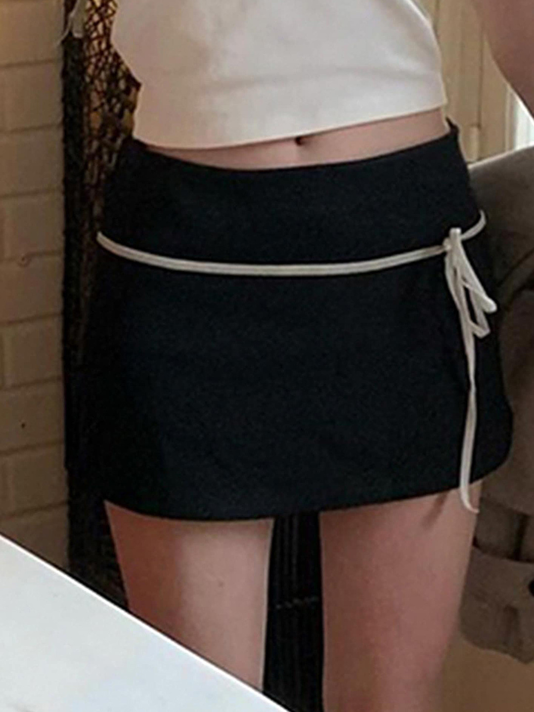 LULU & SKY Ribbon-Tie Straight Skirt