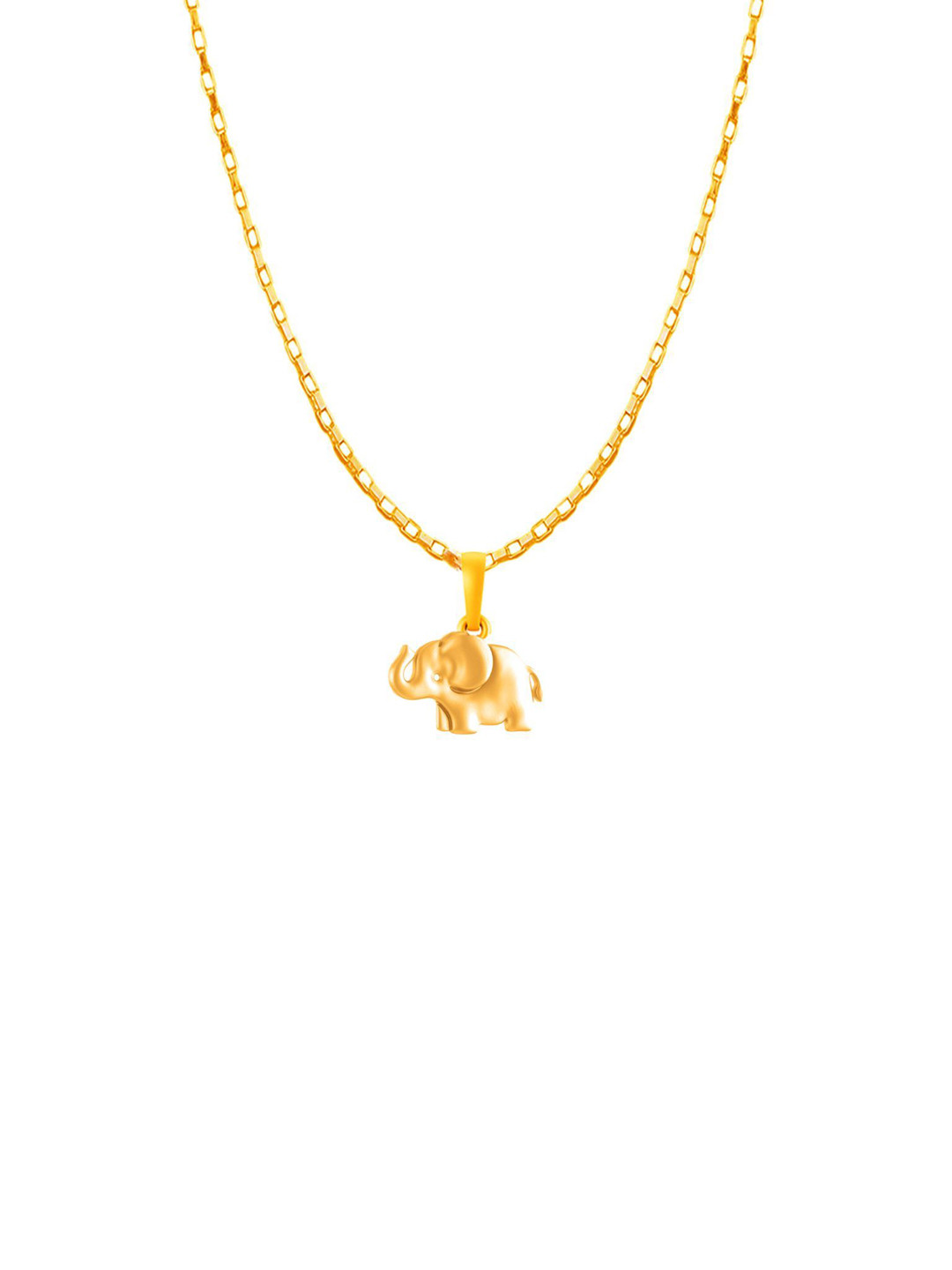 Metronaut 925 Silver 22K Gold-Plated Elephant Pendants With Curb Chain