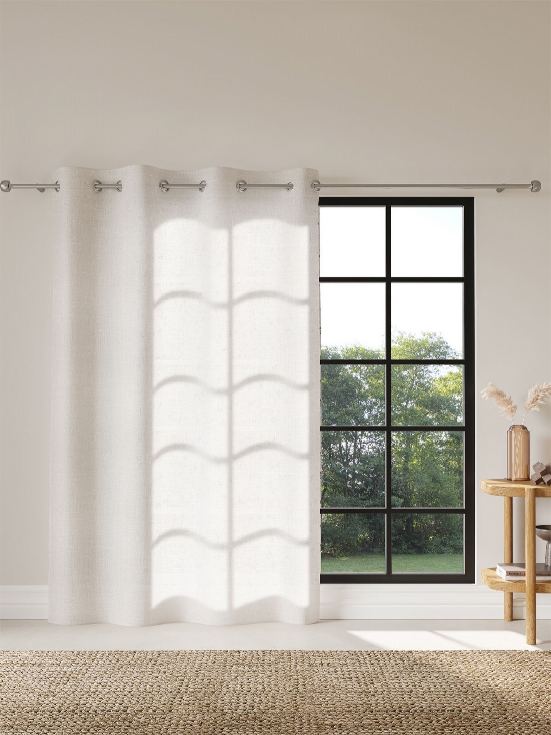 DDecor White Sheer Door Curtain