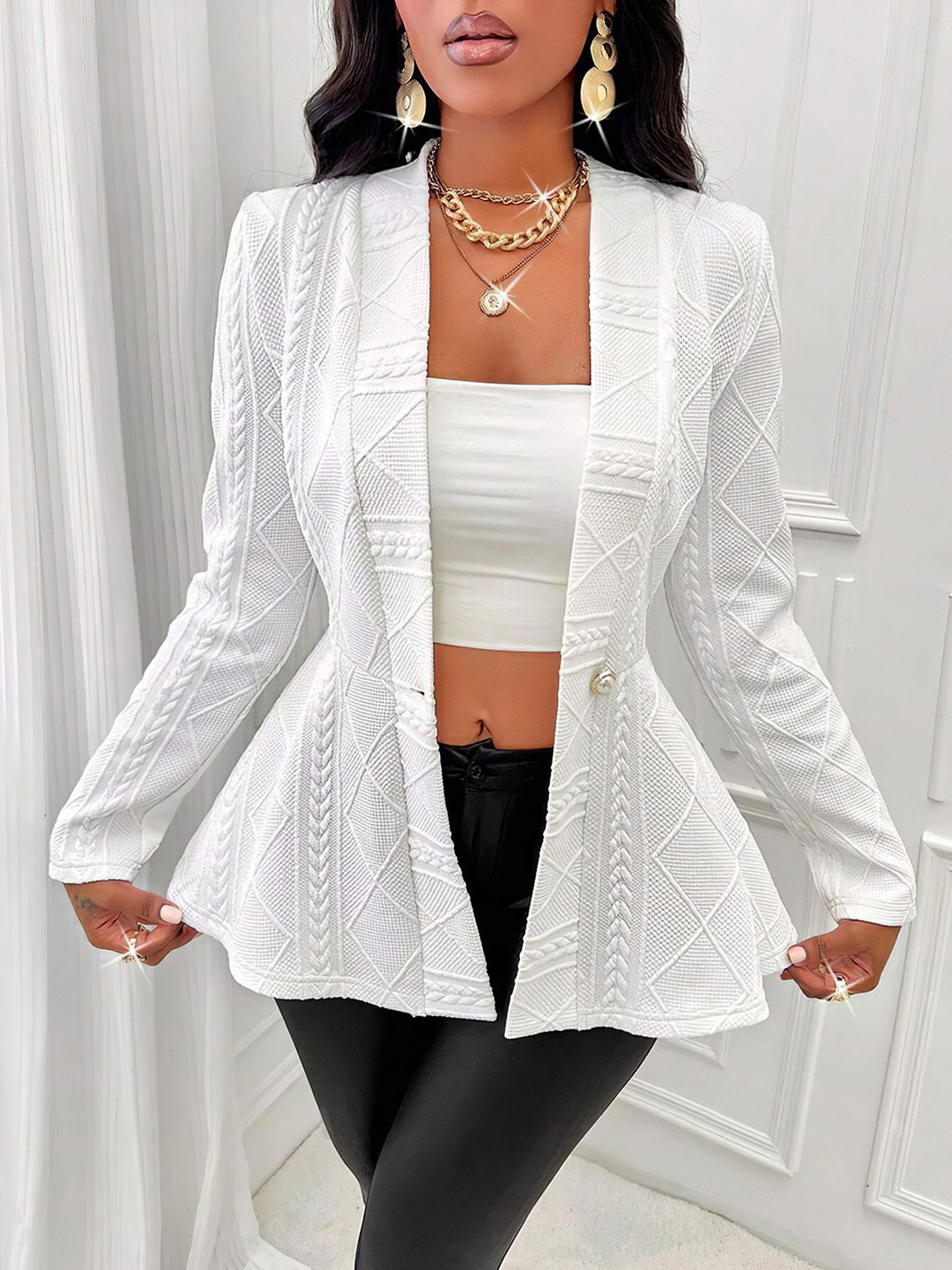 StyleCast Women Formal Geometric Cape Jacket
