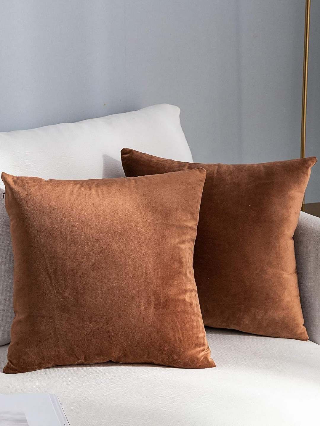 AAZEEM Skin-Friendly Polyester Silk Ultra Soft 2 Pcs Embellished Cushion Covers -24x24In