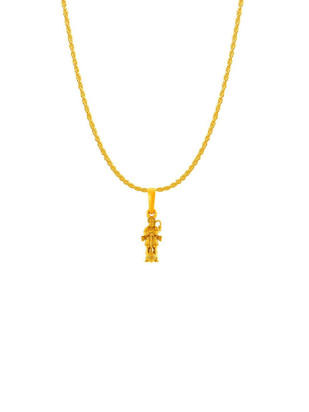 Metronaut 925 Silver 22KT Gold-Plated Hanuman Pendants With Box Chain