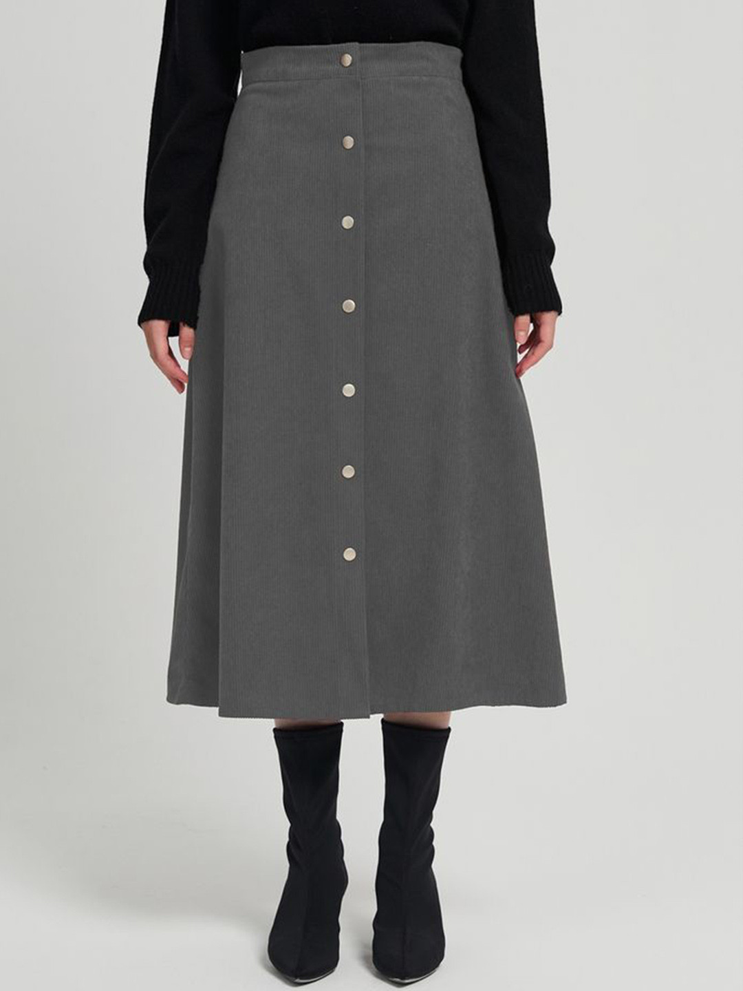 LULU & SKY Women A-line Midi Corduroy Skirt
