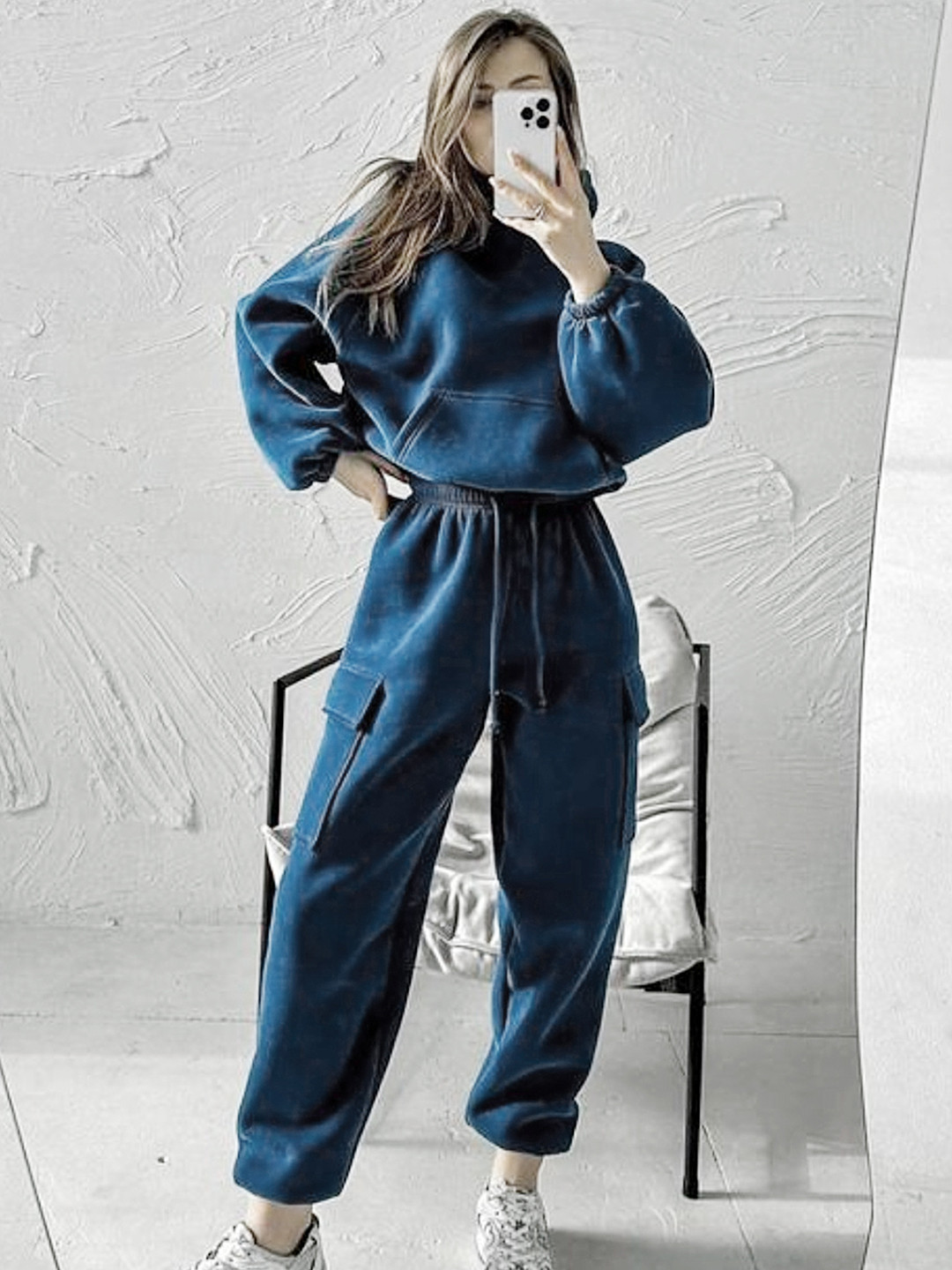 LULU & SKY Hooded Neck Puff Sleeve Sweatshirt With Joggers