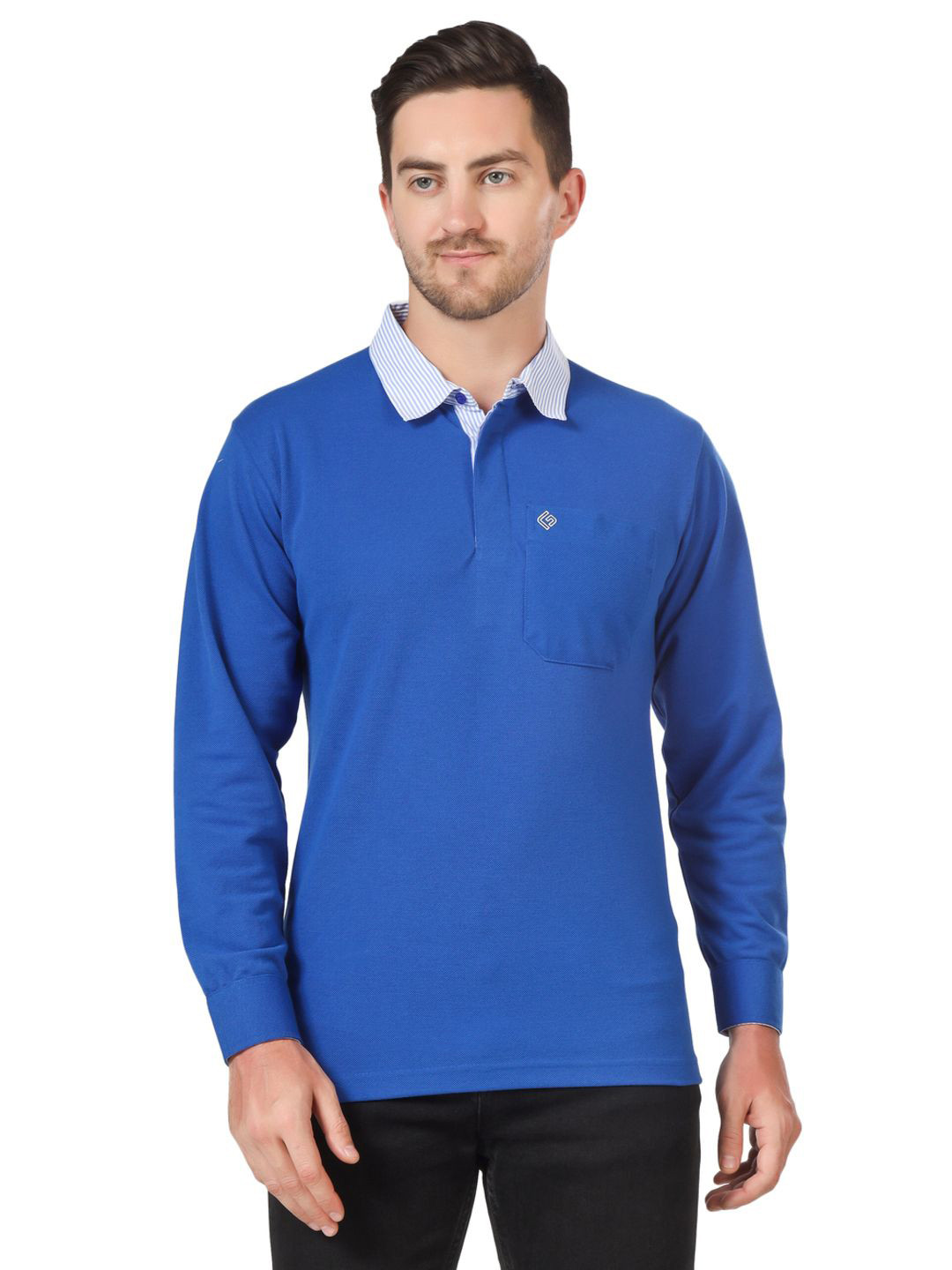 GAZELLE ACTIVE Men Polo Collar Long Sleeve T-shirt
