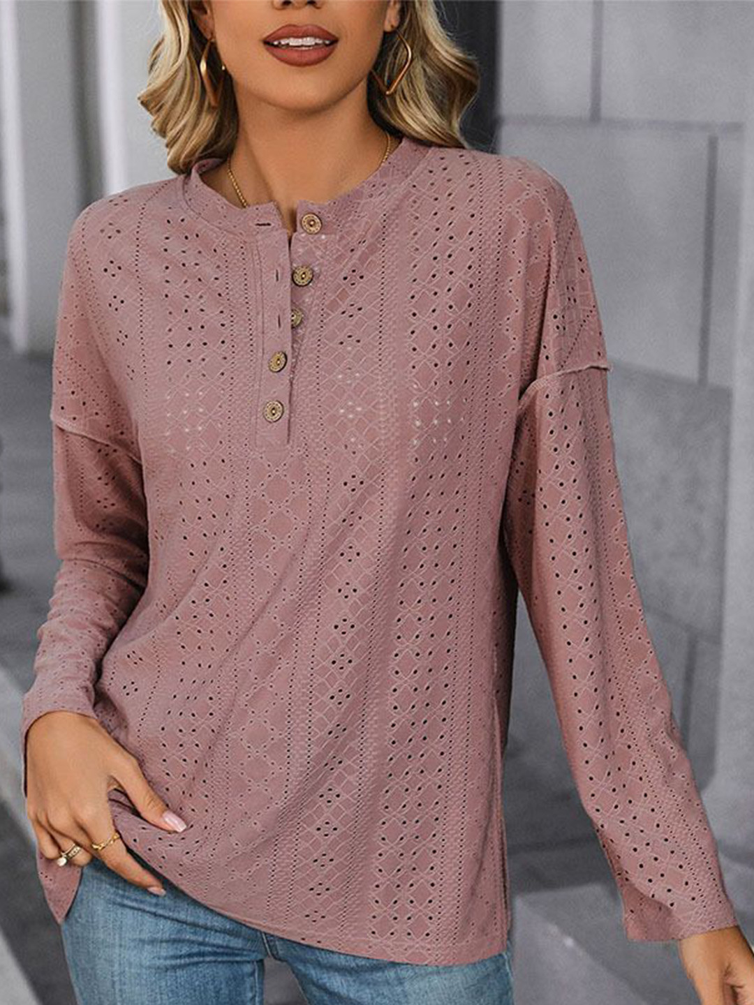StyleCast x Revolte Women Crochet Round Neck Top