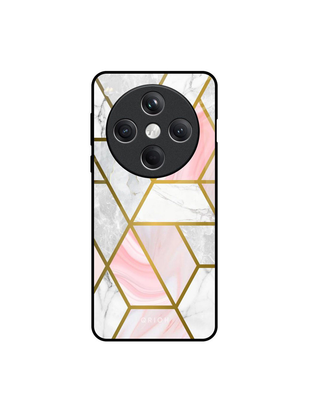 QRIOH Geometric Marble Real Glass Oppo Find X8 5G Back Case