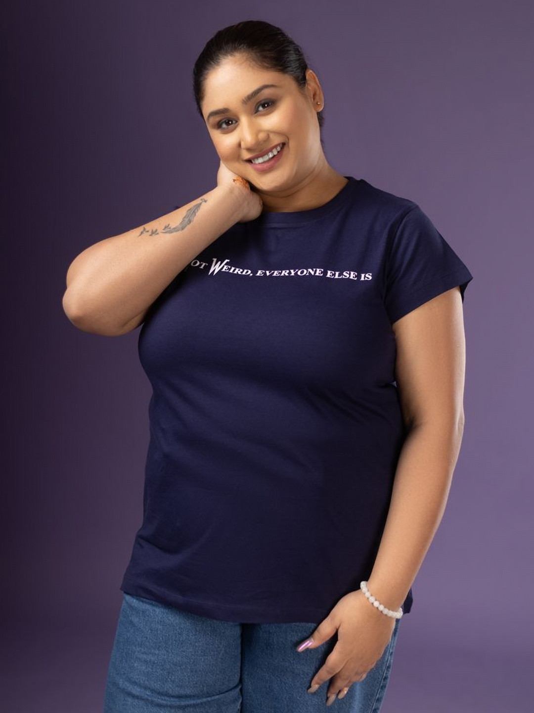 Sizeupp Plus Size Crew Neck Half Sleeve Regular Fit T Shirt