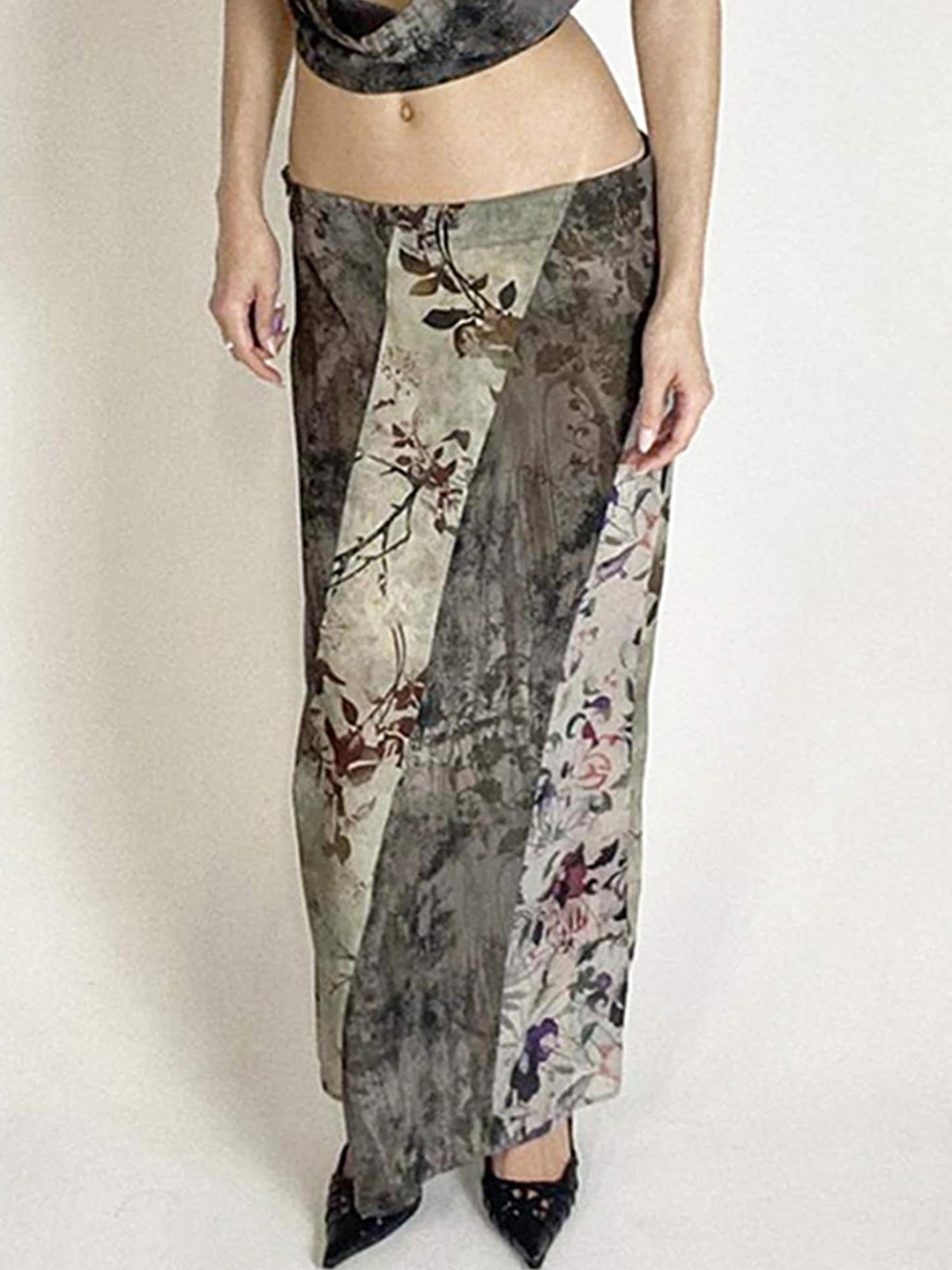 LULU & SKY Printed Low Waist Maxi Skirts