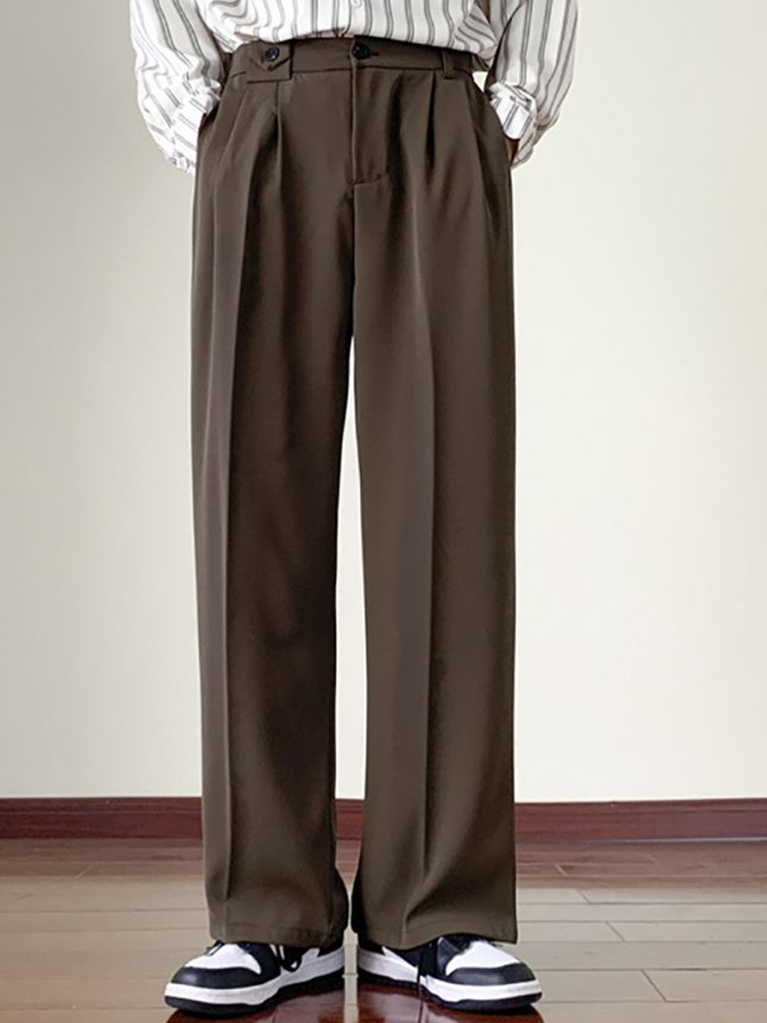 StyleCast x Revolte Men Wide Leg Easy Wash Pleated Trousers