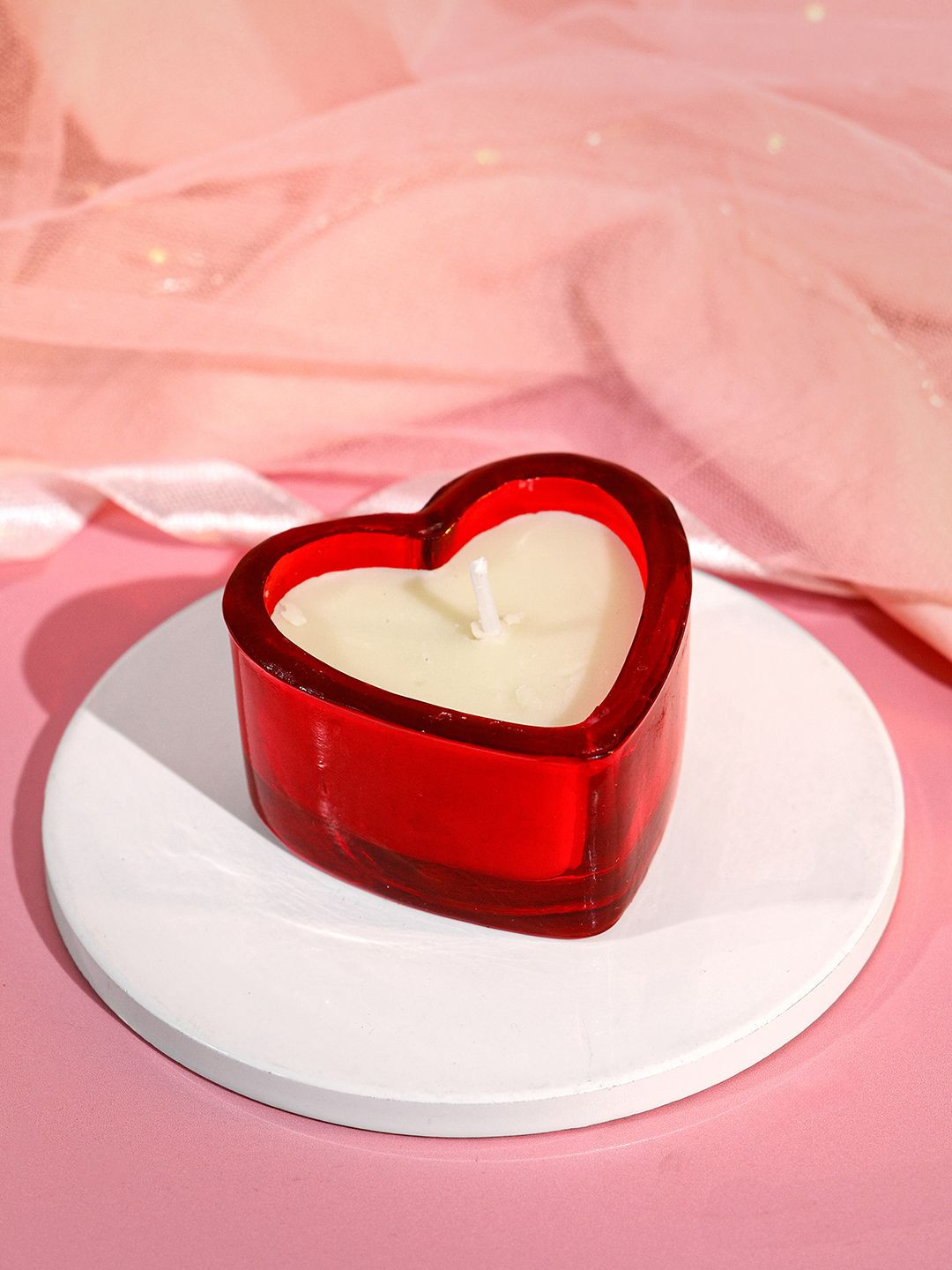 GIVA White & Red Tea Light Candle