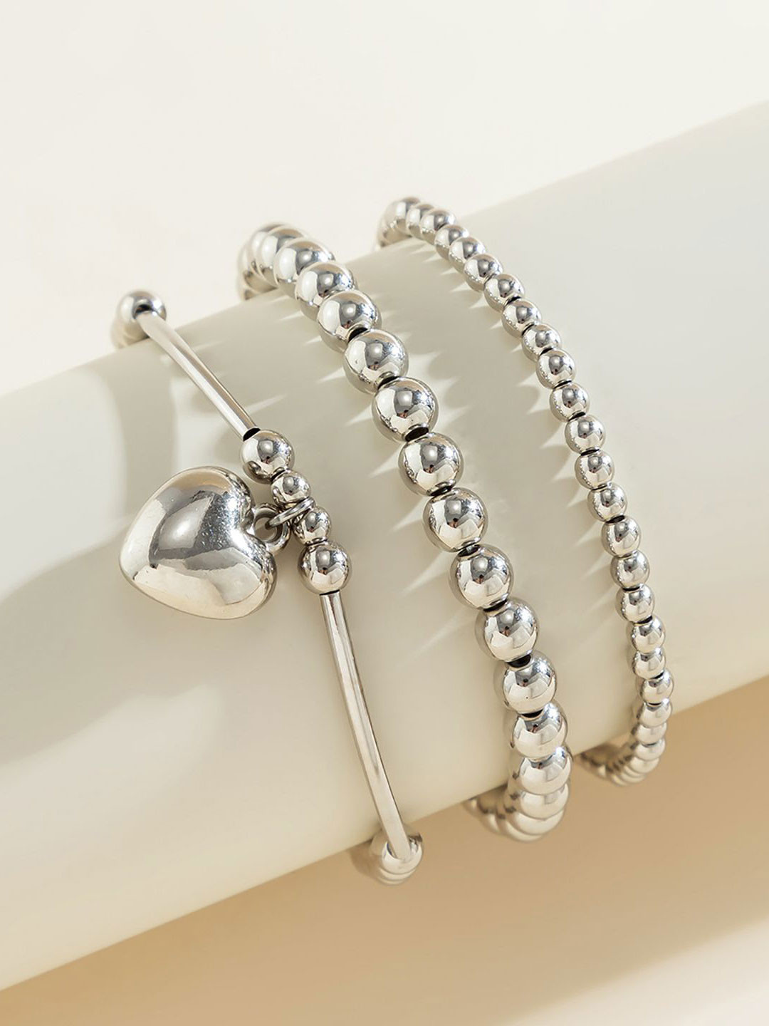 StyleCast x Revolte Women 3 Hand Painted Silver-Plated Charm Bracelet