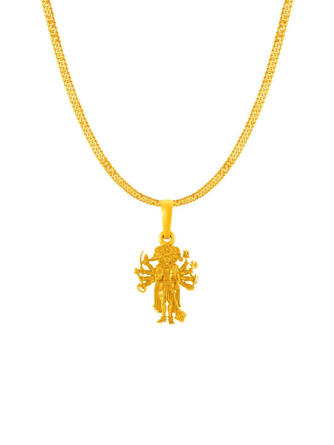 Metronaut 92.5 Silver 22KT Gold-Plated Contemporary Panchmukhi Hanuman Pendant with Chain