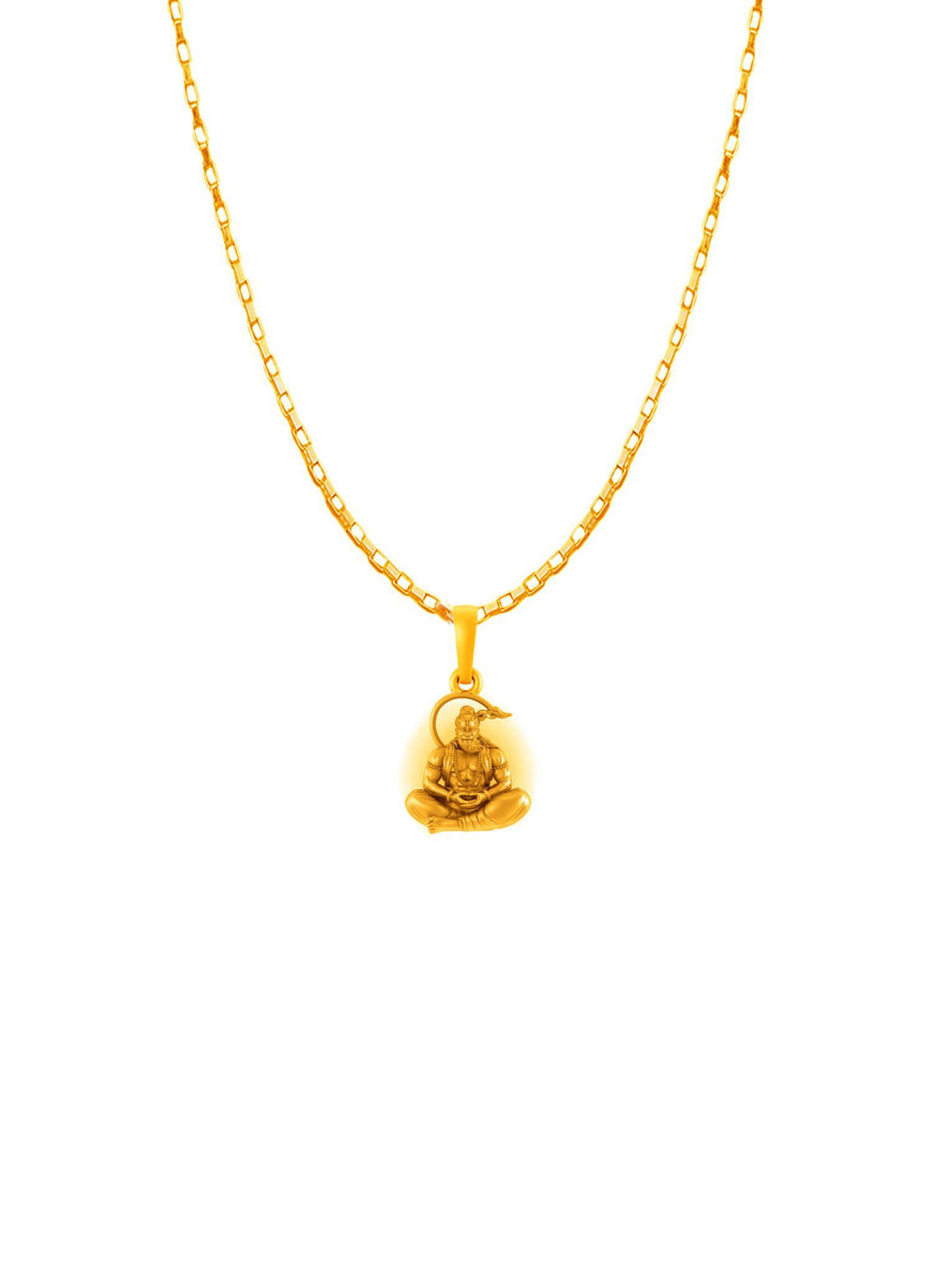 Metronaut Men 925 Sterling Silver 22K Gold-Plated Hanuman Pendant With Box Chain