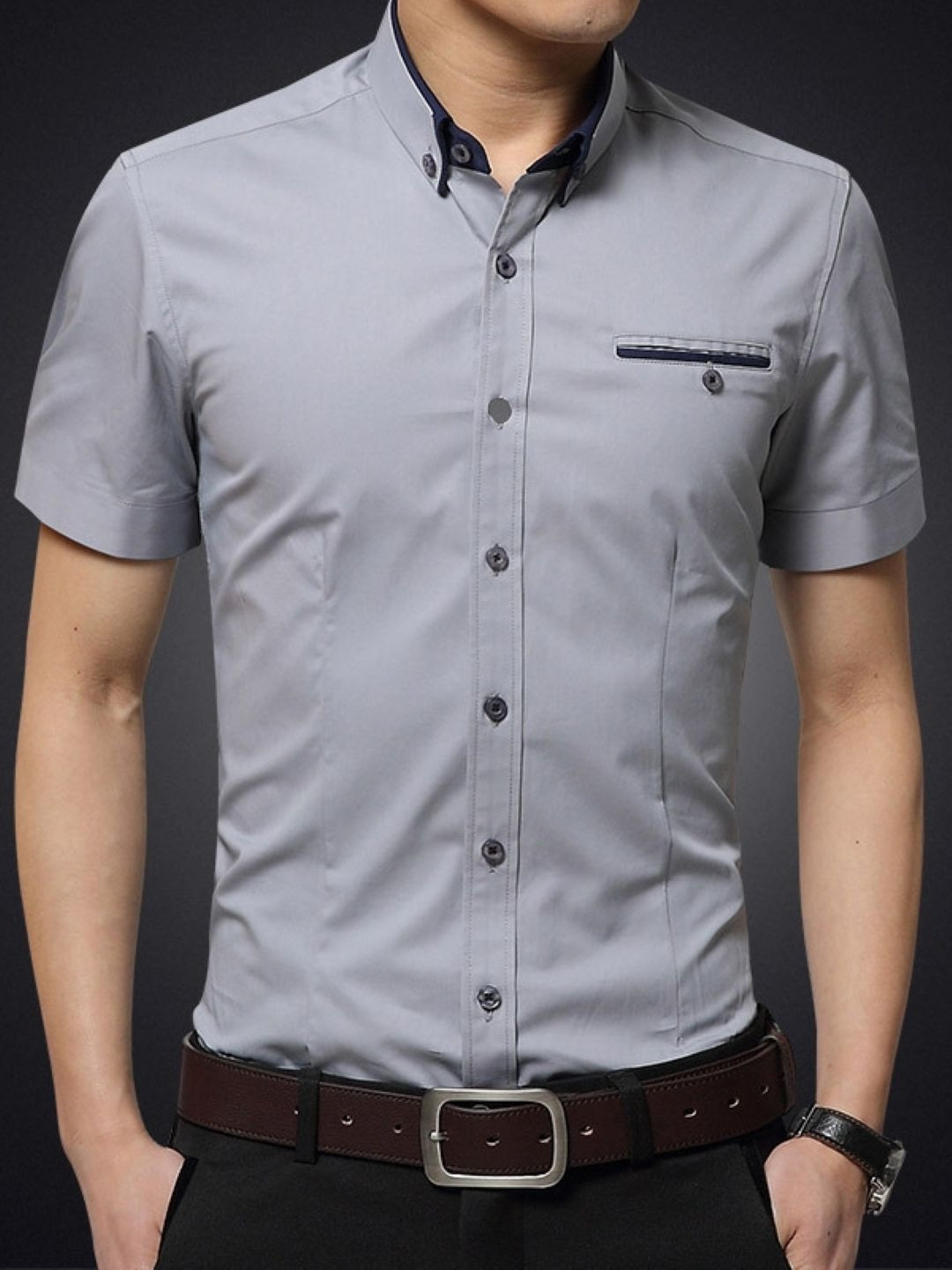 KPOP Men Slim Fit Casual Shirt