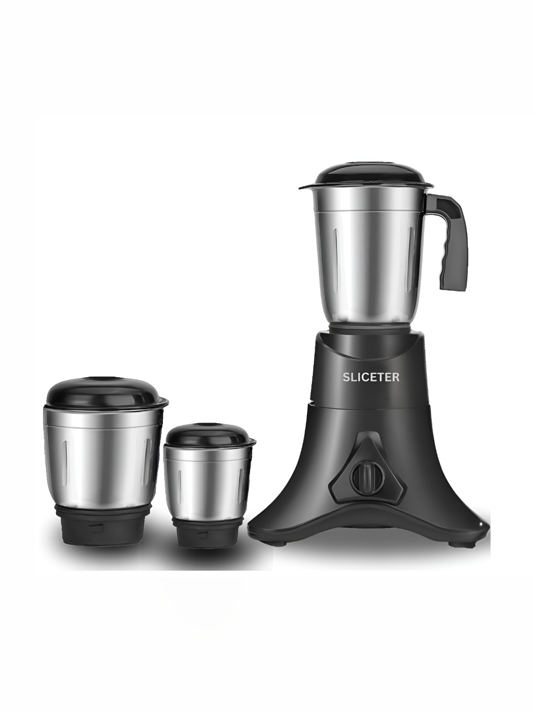 Sliceter Black Stainless Steel Safety Lock 3 Jars Wet and Dry Grinder-550W