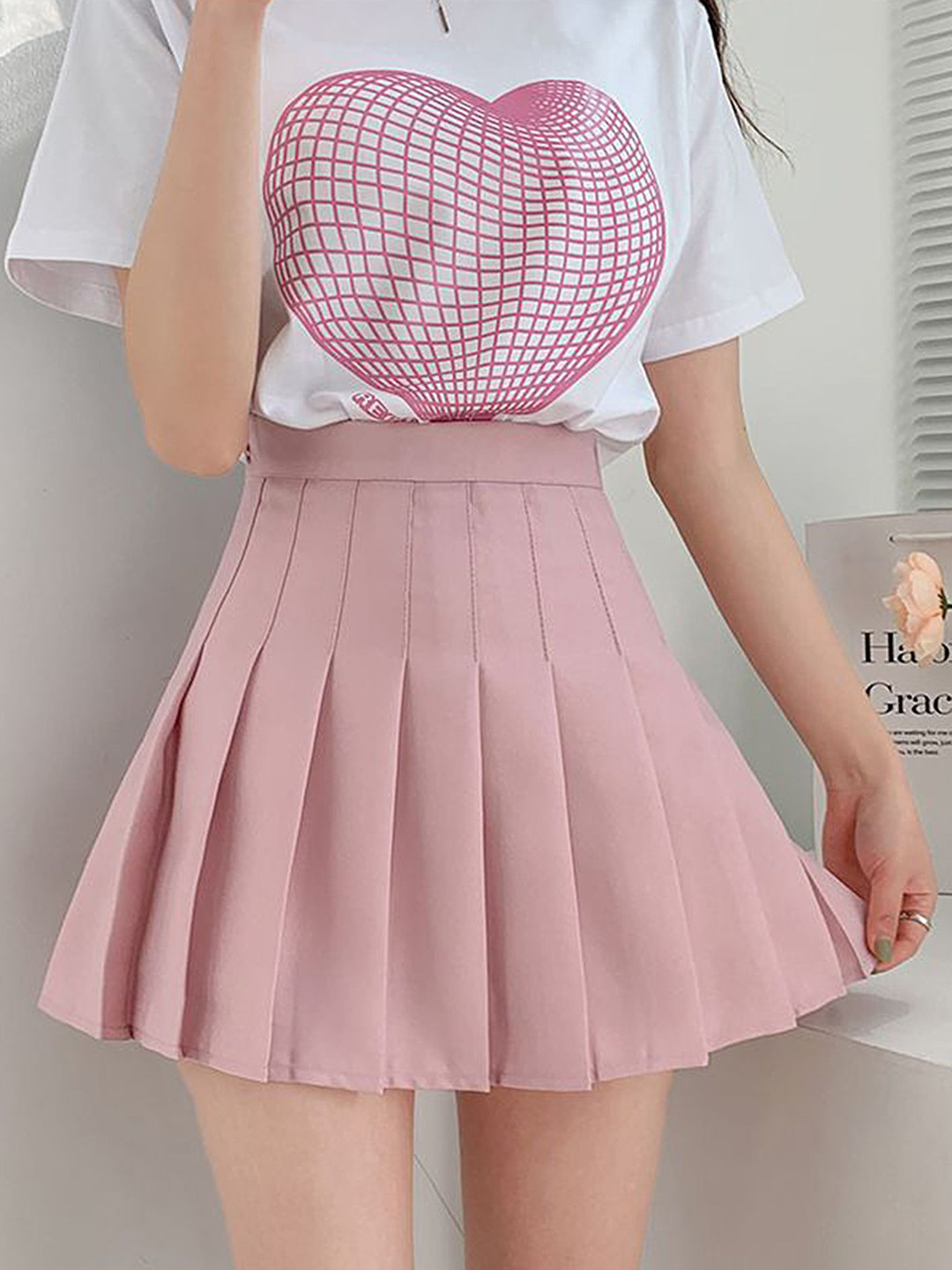 LULU & SKY Knife Pleated A-Line Mini Skirt