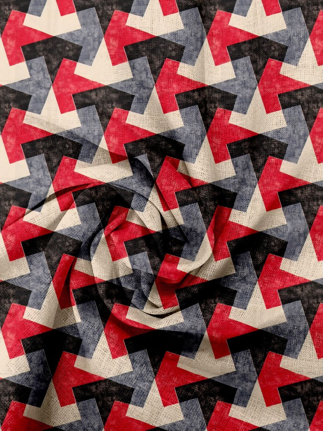 Sheer N Sheets Red Abstract Polycotton 180 TC Queen Bedsheet with 2 Pillow Covers-90 x 100 inches