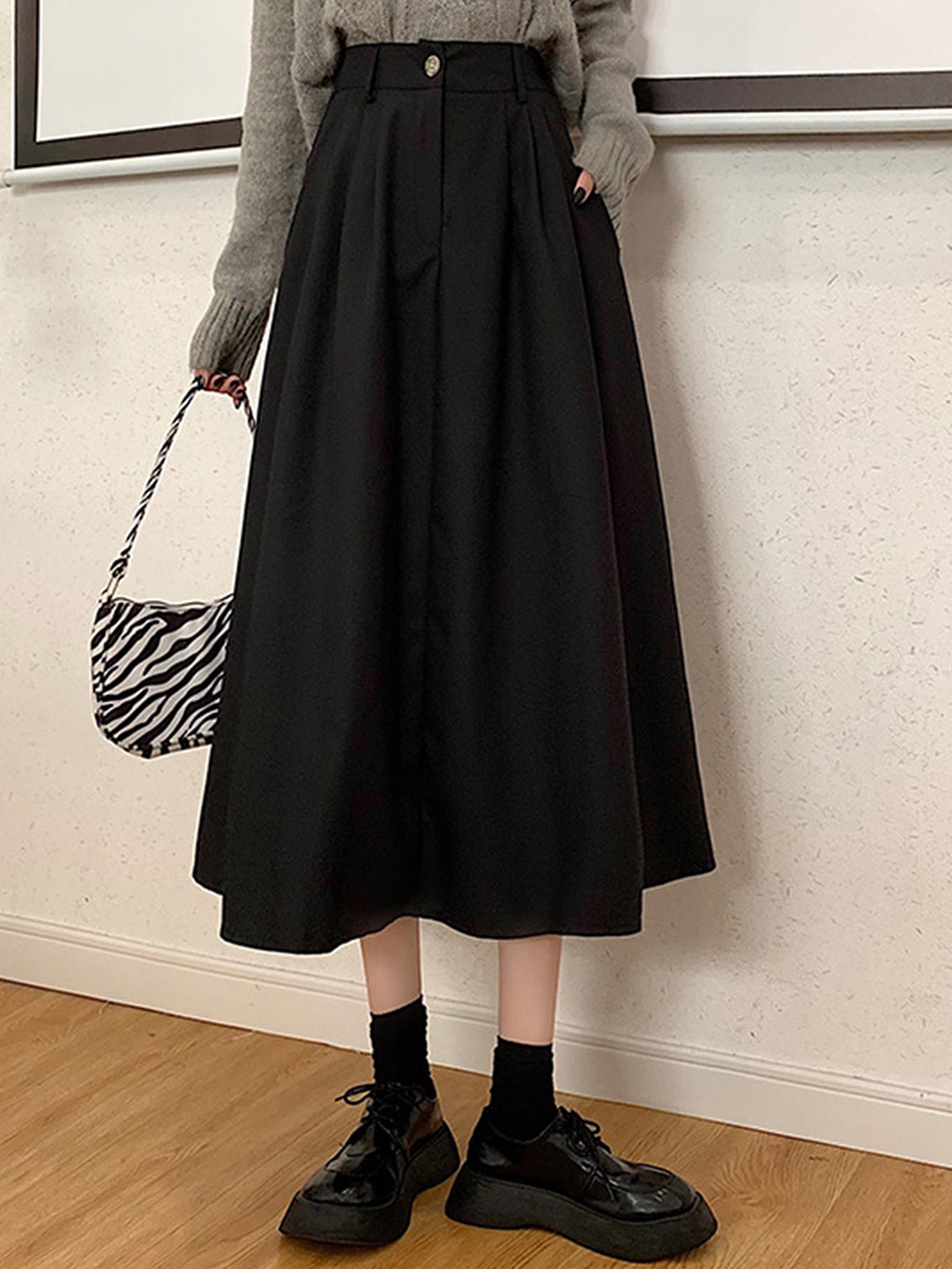 LULU & SKY High-Rise Midi Skater Skirt