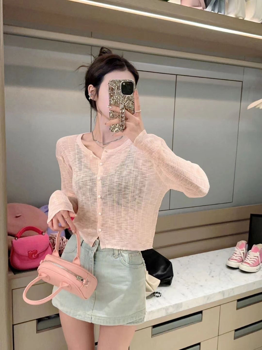StyleCast Pink Puff Sleeve Top